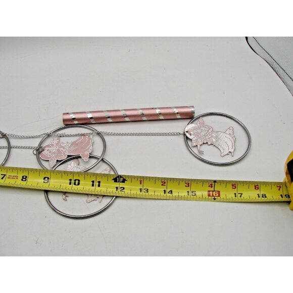 Angel Wind Chimes Pink Silver Metal Rings Pretty Sounds Home Decoration Hanging - Picture 8 of 9